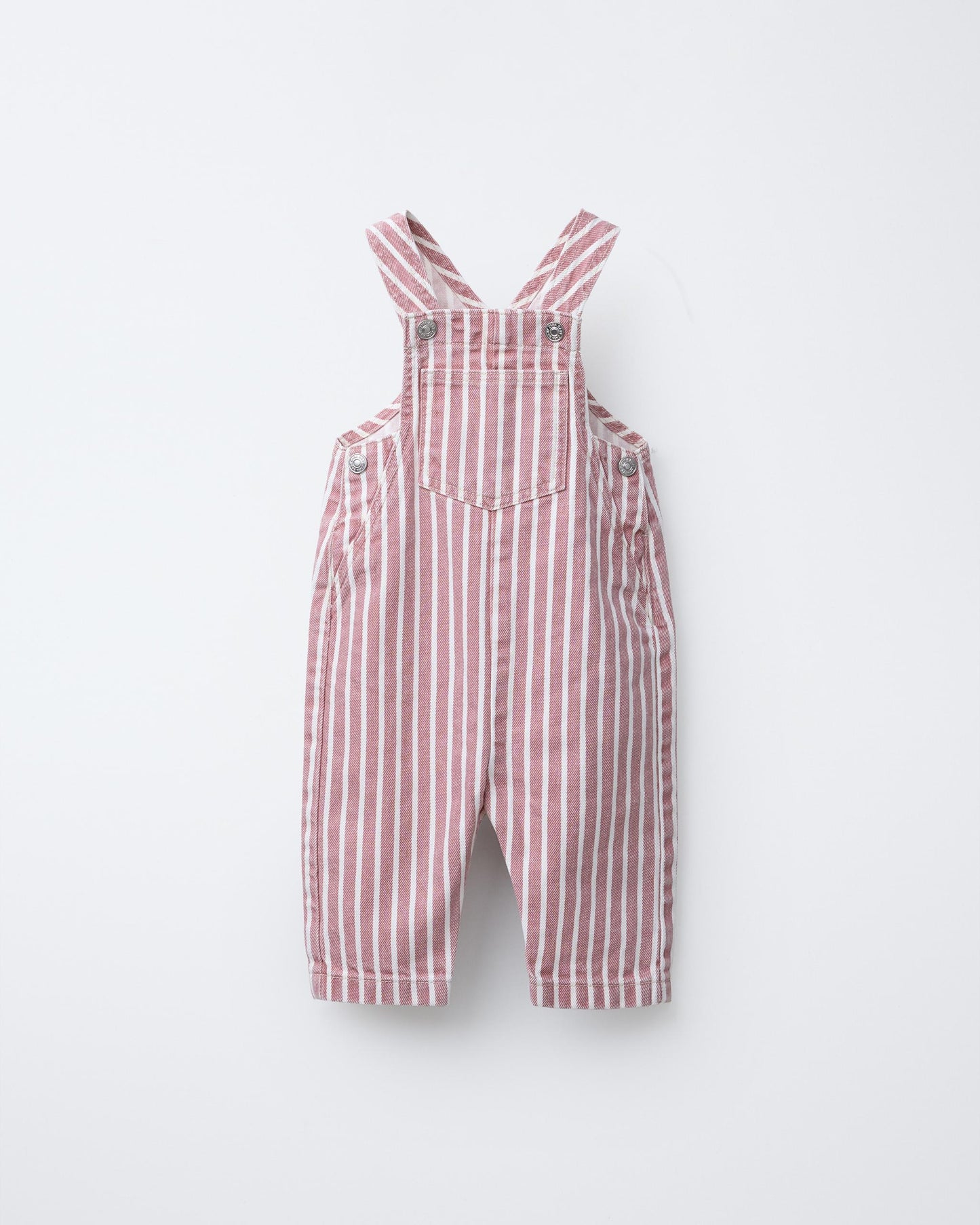 Pink Striped Twill Jumpsuit trooking fashions
