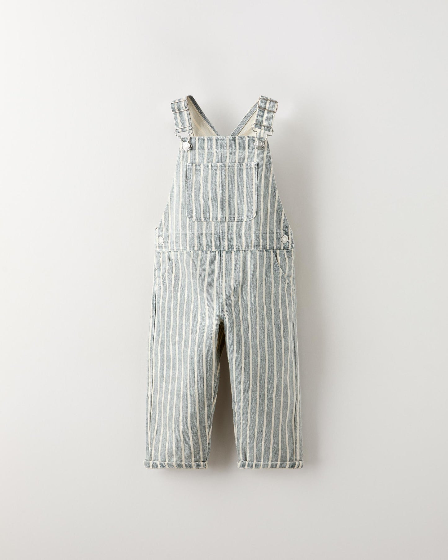 Grey Striped Twill Jumpsuit Dungaree