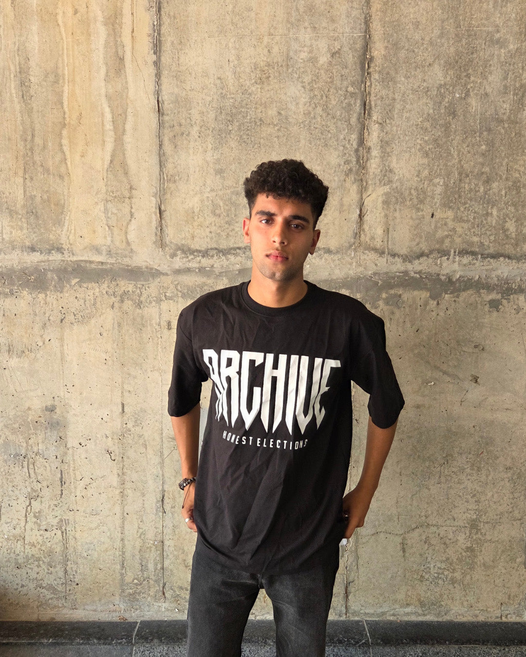 Black Short-Sleeved, Oversized T-shirt