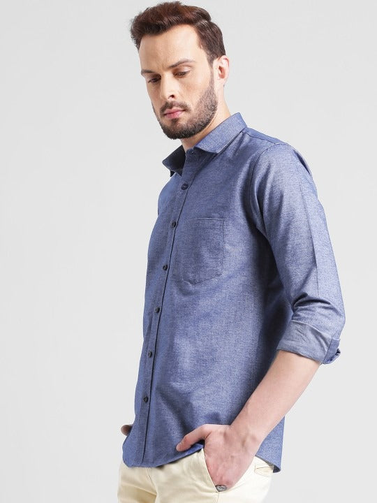 Premium Oxford Cotton - Casual Wear Metalic Grey Shirt(SF)