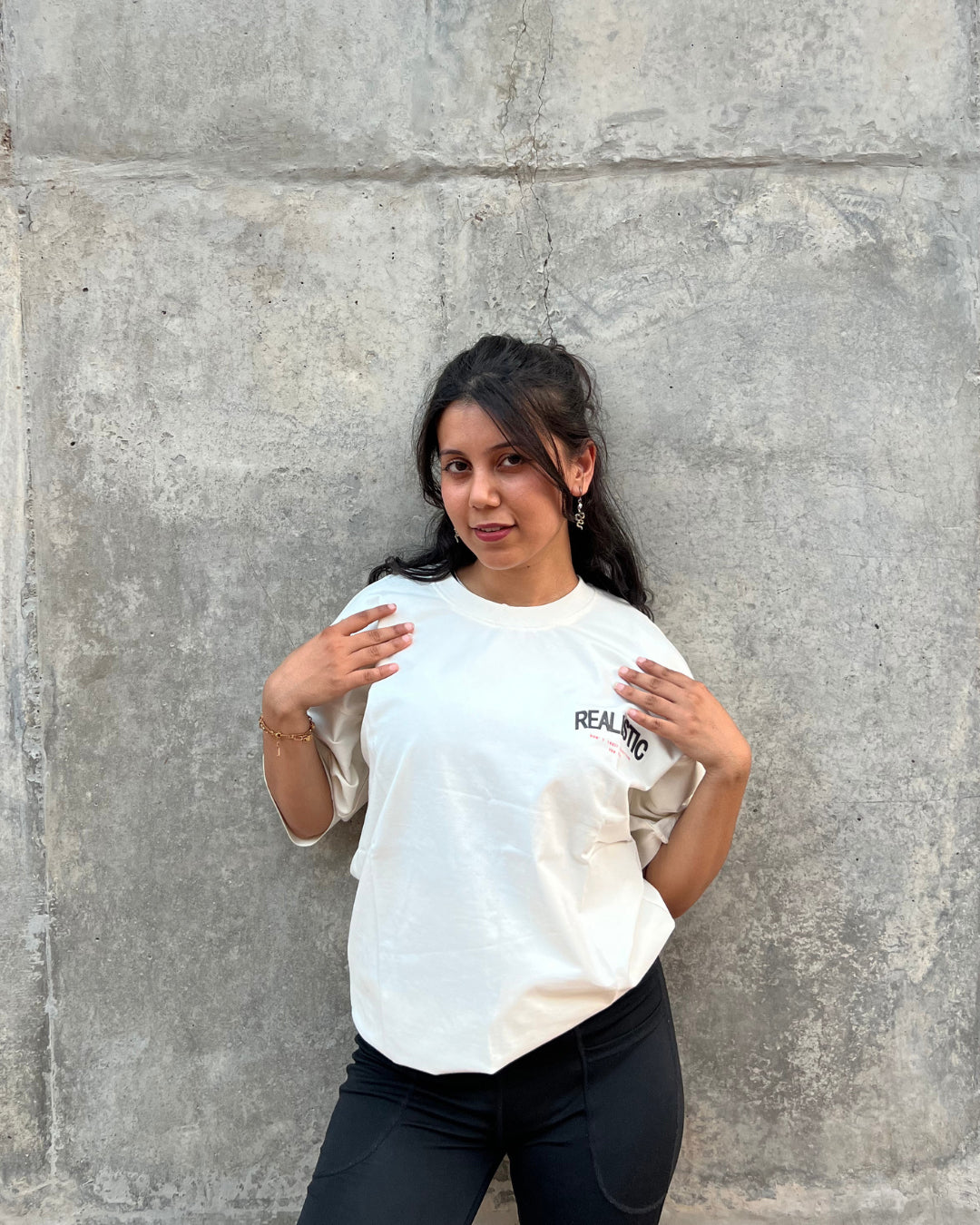 White Crew Neck Oversized Men's T-Shirt