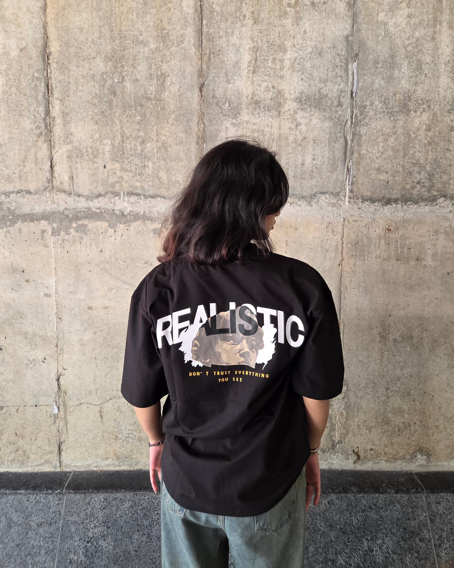 Black Crew Neck Men's Oversized T-Shirt