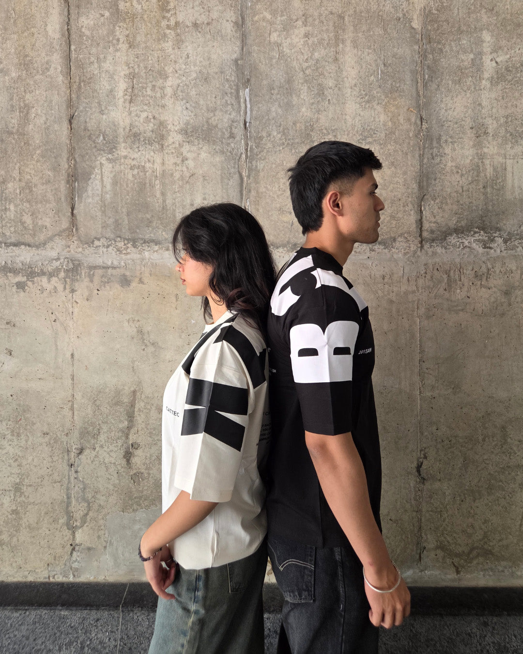 Off White Short-Sleeved, Oversized T-shirt