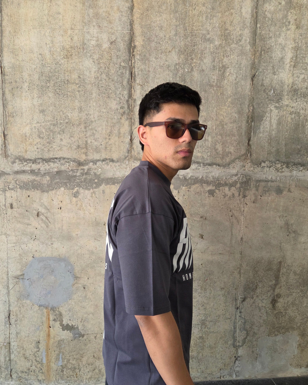 Grey Short-Sleeved, Oversized T-shirt