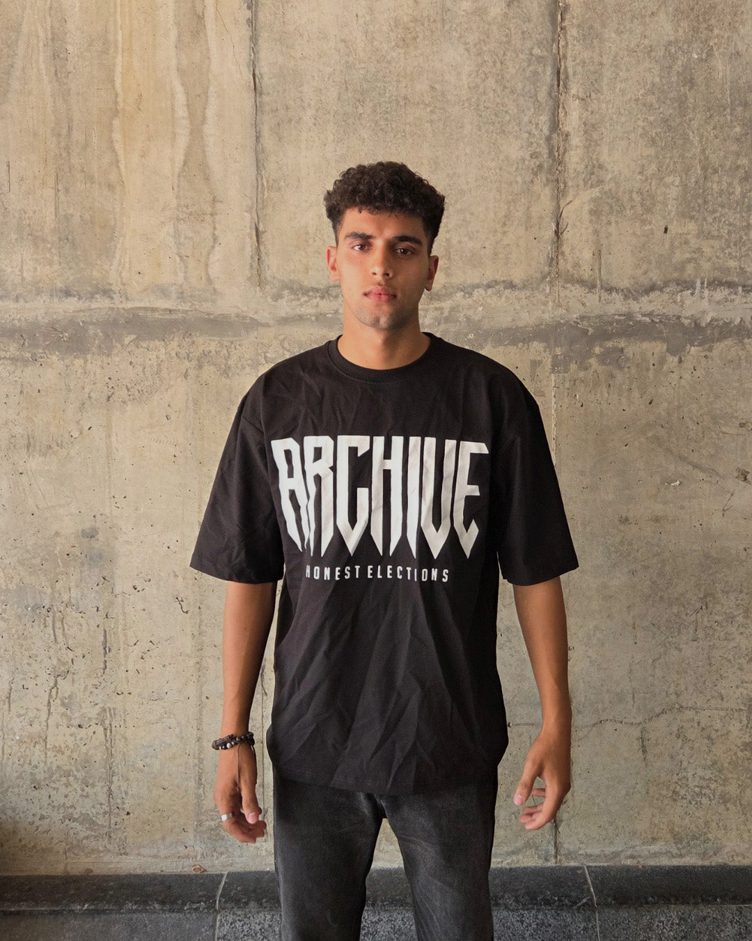 Black Short-Sleeved, Oversized T-shirt