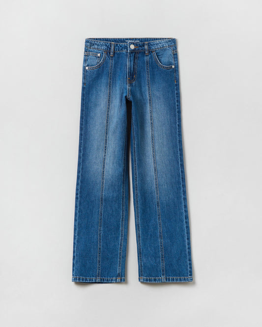 Straight Fit Pintex Jeans