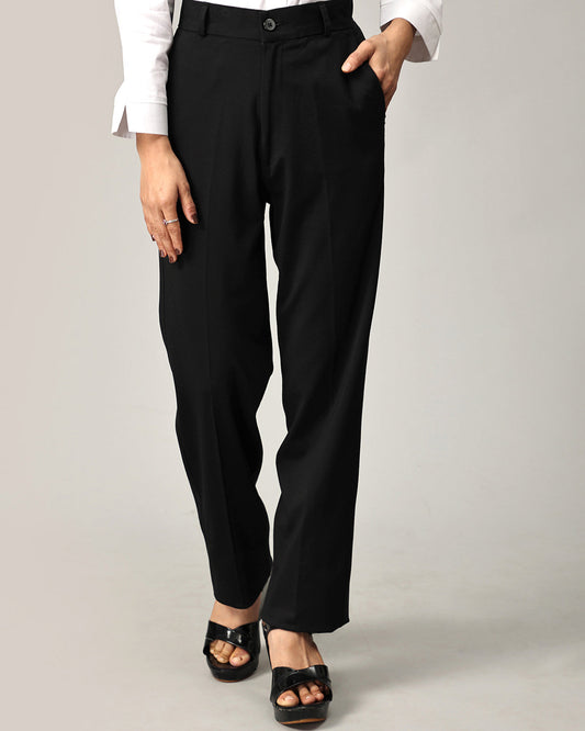 Black Tencel Fabric Formal Trousers