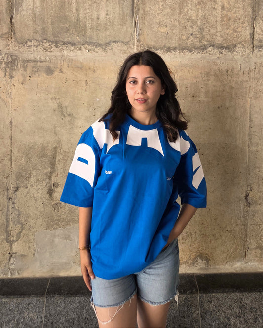 Light Blue Short Sleeve, Oversized T-Shirt