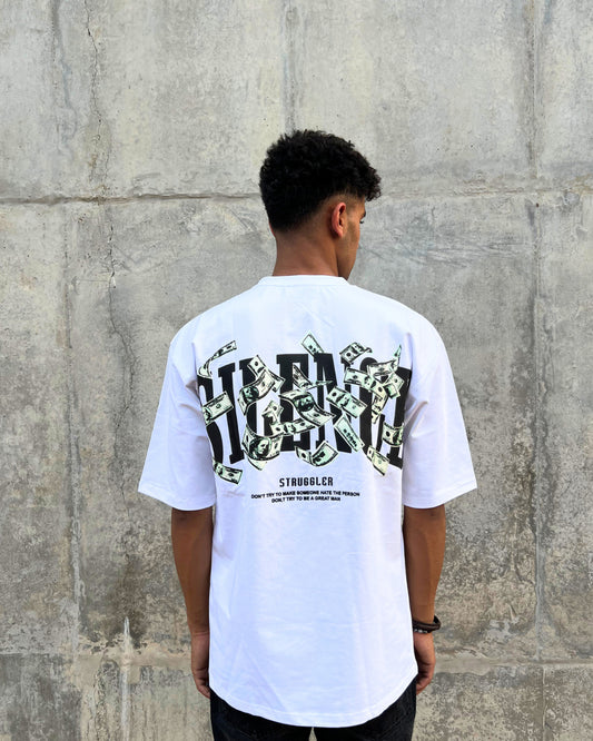 White Short-Sleeved, Oversized T-shirt