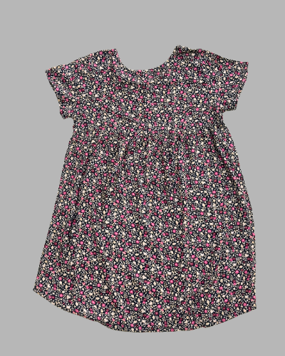 Black Multi Colour Floral Pattern Kids Frock