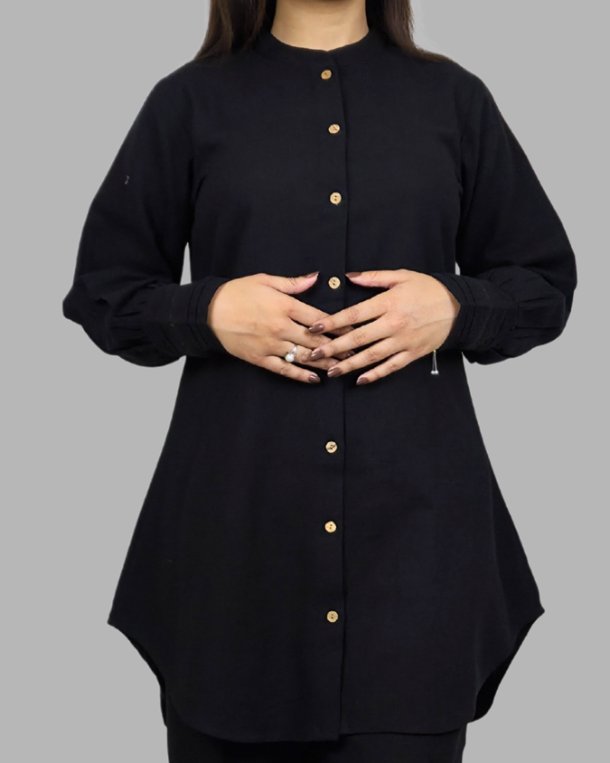 Black Plain 2 Pcs Co-ord Set