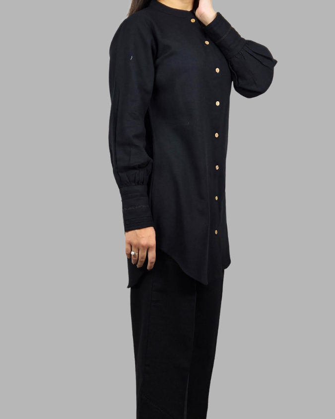 Black Plain 2 Pcs Co-ord Set