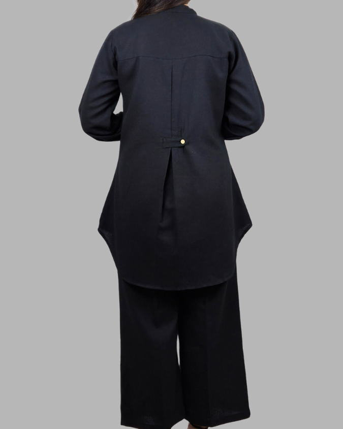 Black Plain 2 Pcs Co-ord Set