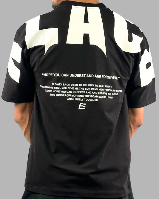 Black Short-Sleeved, Oversized T-shirt