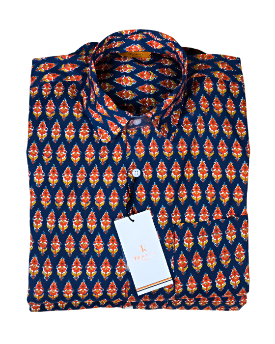 Blue Jaipuri Full Sleeve Printed Shirt for Men
