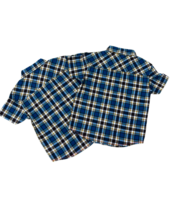 Boy's Blue with Mustard Checks Shirt