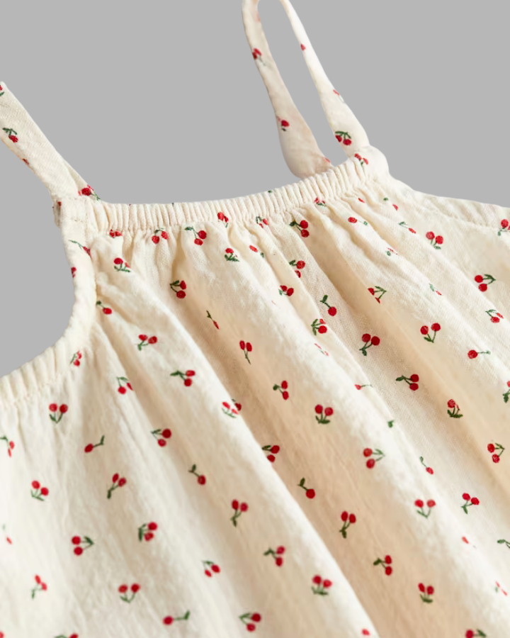 Kid's Sky Blue Floral Print  A - Line Dress