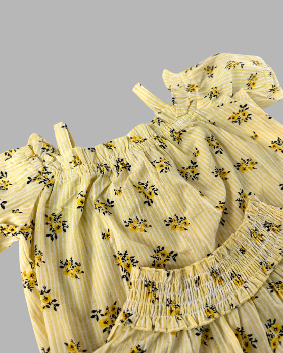 Light Yellow 2 Pcs  Top With Skirt