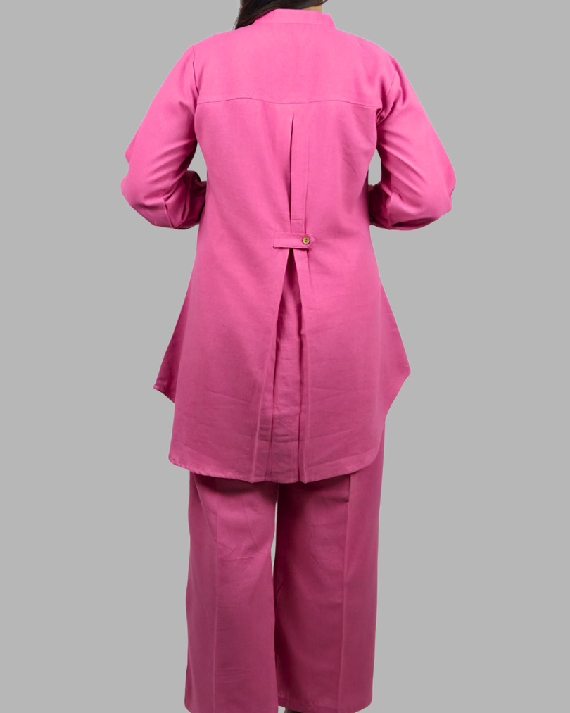 Pink Plain 2 Pcs Co-ord Set