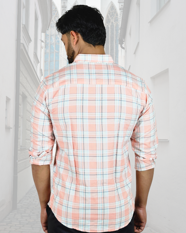Premium Oxford Cotton - Casual Wear Pink Checks Shirt (SF)