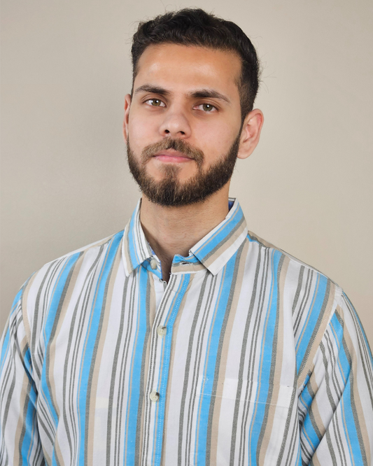 Premium Oxford Cotton - Sky Blue Vertical Stripes Casual Shirt ( SF)