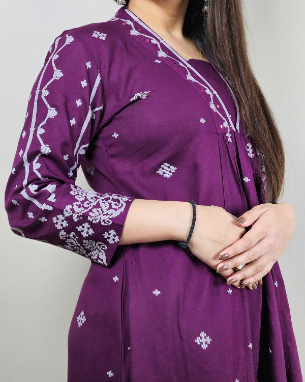 Black V Neck 2 Pcs Anarkali  Kurta Set