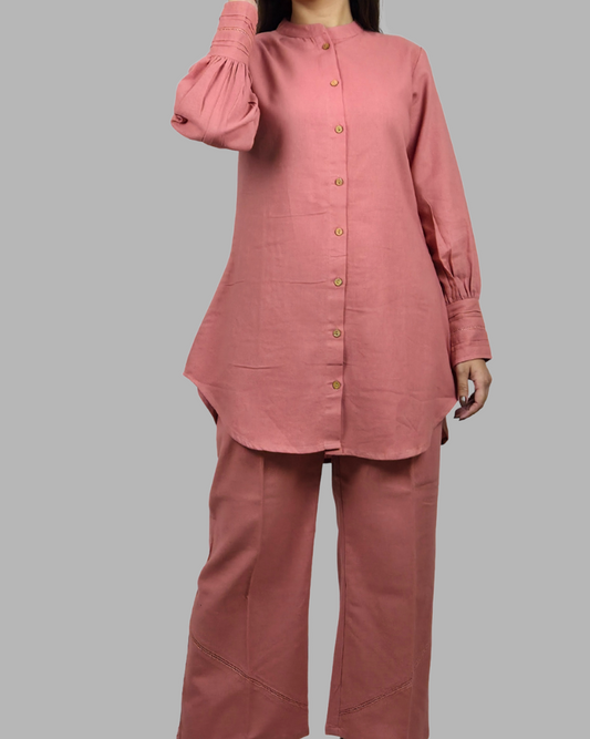 Rose Pink 2 Pcs Co-ord Set