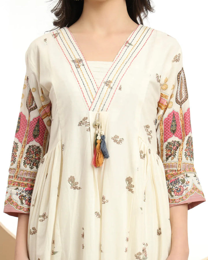 pink a line kurta set 3 piece for women trooking